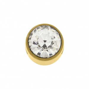 Passador Redondo Ouro com Cristal 10mm