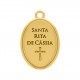 Pingente Medalha Santa Rita de Cassia Ouro 24mm