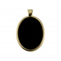 Pingente Medalha Oval Ouro com Preta 52mm