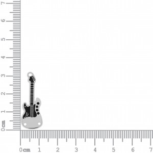 Pingente Guitarra Níquel com Resina Preta 32mm