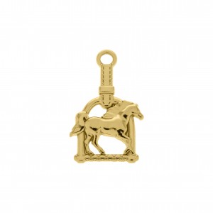 Pingente Estribo e Cavalo Ouro 27mm