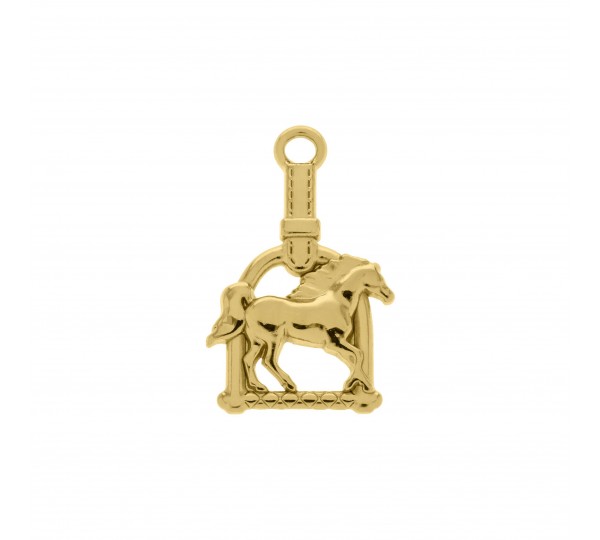 Pingente Estribo e Cavalo Ouro 27mm