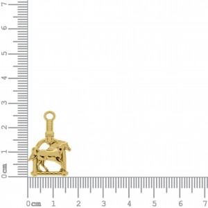 Pingente Estribo e Cavalo Ouro 27mm