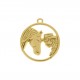 Pingente Medalha Cavalo Ouro 34mm