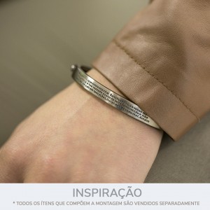 Bracelete Pai Nosso Grafite Escovado 76mm