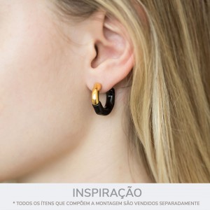 Brinco Ouro com Preto 24mm