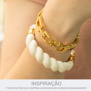 Bracelete Dourado Vazado 70mm