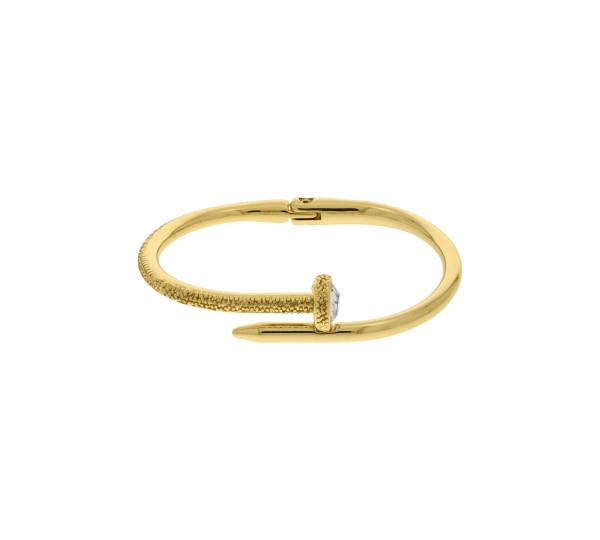 Bracelete Prego Dourado com Strass 60mm