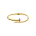 Bracelete Prego Dourado com Strass 60mm