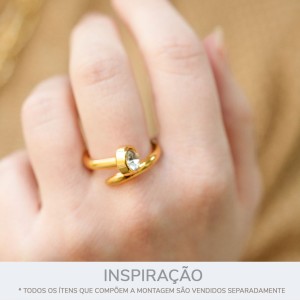 Anel Prego Ouro com Strass Cristal N° 20