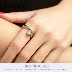 Anel Prego Níquel com Strass Cristal N° 20