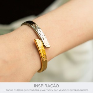 Bracelete Duo Orgânica Ouro com Níquel 69mm