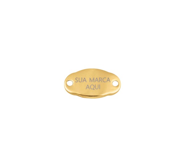 Placa Oval Personalizada Ouro 22mm