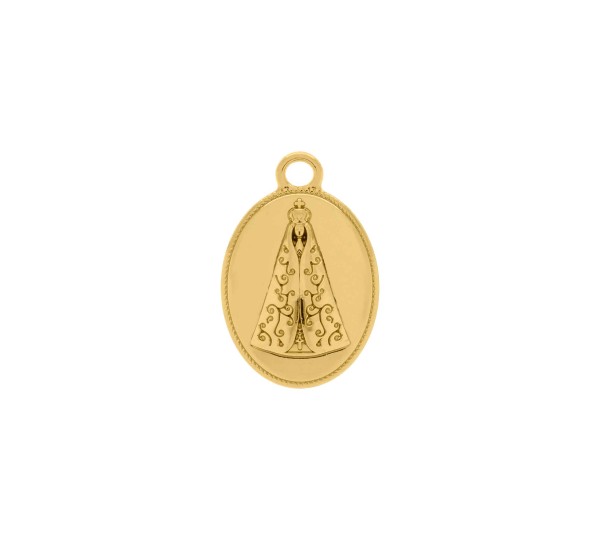 Pingente Nossa Senhora Aparecida Ouro 24mm