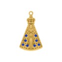 Pingente Nossa Senhora Aparecida Ouro com Strass 40mm