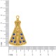 Pingente Nossa Senhora Aparecida Ouro com Strass 40mm