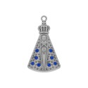 Pingente Nossa Senhora Aparecida Níquel com Strass 40mm