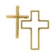 Conjunto Pingentes Crucifixo Duplo Ouro 45mm