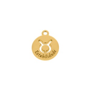 Pingente Signo Touro Ouro 15mm