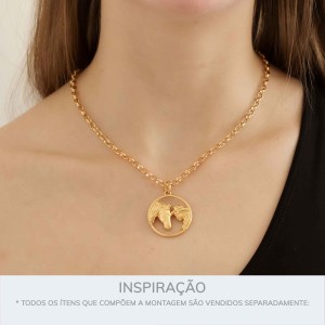 Pingente Medalha Cavalo Ouro 34mm