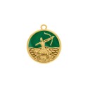 Pingente Oxóssi Ouro com Verde 26mm