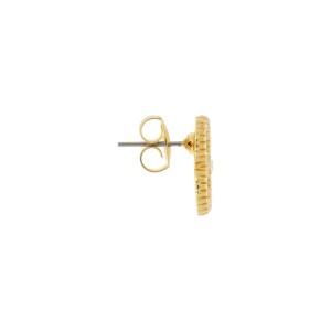 Brinco Trevo Dourado com Off White 18mm