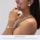 Bracelete Dourado Trevo Off White 68mm