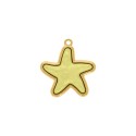 Pingente Estrela do Mar Ouro com Amarelo 34mm