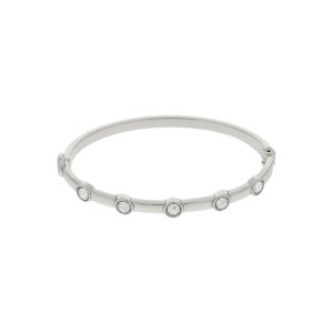 Bracelete Prateado Shine com Strass 68mm