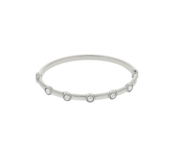 Bracelete Prateado Shine com Strass 68mm