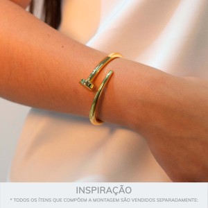 Bracelete Prego Dourado 60mm