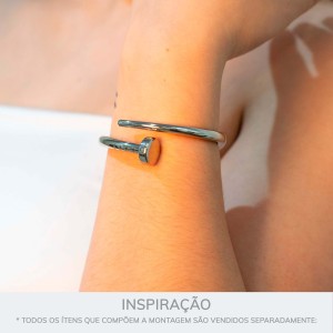 Bracelete Prego Prateado 60mm