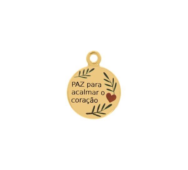 Pingente Paz Ouro 20mm