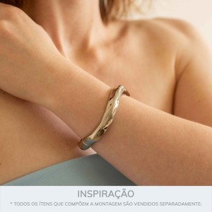 Bracelete Prateado Movimento 72mm