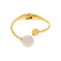 Bracelete Dourado Esferas com Off White 65mm