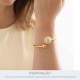 Bracelete Dourado Esferas com Off White 65mm